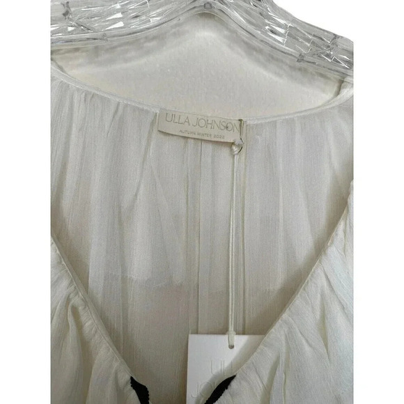 Ulla Johnson Vivian Blouse Pearl Size 8 100% Silk NWT - Picture 8 of 15